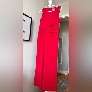 Calvin Klein Red Wide Leg Jumpsuit